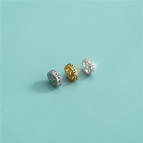 Spacer Χάντρες Κοσμήματα, 925 Sterling Silver, DIY & διαφορετικό μέγεθος για την επιλογή & μικρο ανοίξει κυβικά ζιρκονία, περισσότερα χρώματα για την επιλογή, Sold Με PC