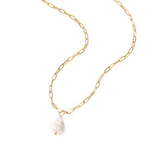 Přírodní Sladkovodní Pearl náhrdelník, 304 Stainless Steel, s Sladkovodní Pearl, s 8cm extender řetězce, pro ženy, více barev na výběr, Délka 42 cm, Prodáno By PC