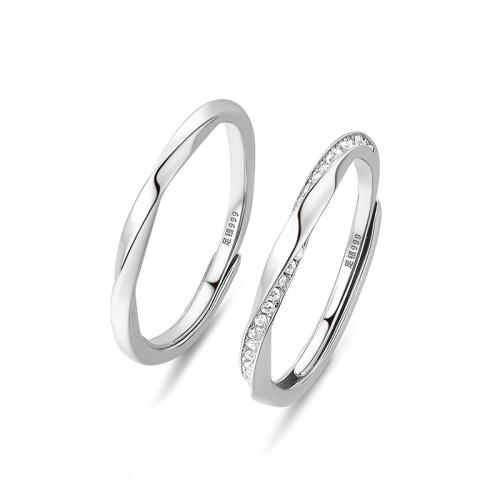 925 sidabro Cuff Finger Ring, unisex & įvairių stilių pasirinkimas & su Kalnų krištolas, Dydis:6-9, Pardavė PC