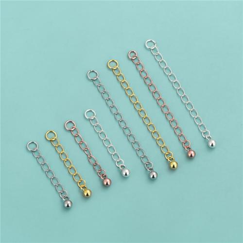 925 Sterling Silver Produžetak lanac, možete DIY & različite veličine za izbor, više boja za izbor, Prodano By PC