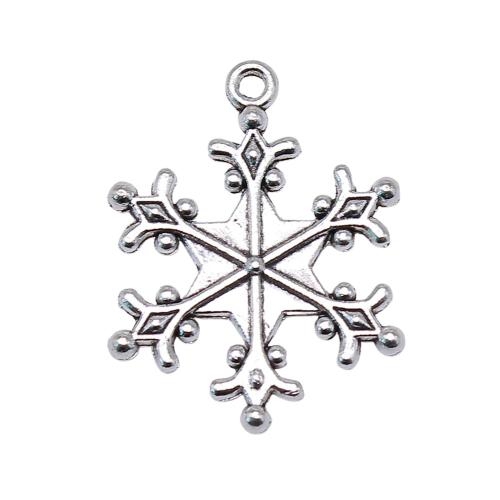 Tibetan Style Christmas Pendants, Snowflake, antique silver color plated, vintage & fashion jewelry & DIY, 28x22mm, Sold By PC