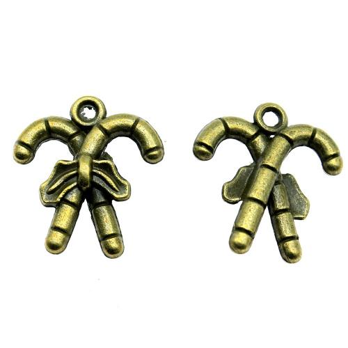 Zinc Alloy Christmas Pendants Christmas Candy Cane antique bronze color plated vintage & fashion jewelry & DIY Sold By PC