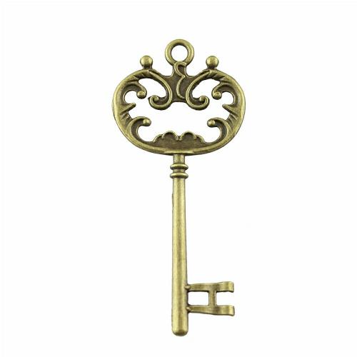 Zinc Alloy Key Pendants plated vintage & fashion jewelry & DIY 69mm Sold By PC