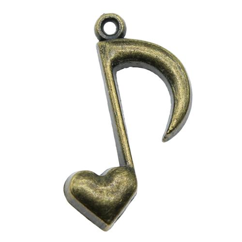 Zinc Alloy Pendants Music Note plated vintage & fashion jewelry & DIY Sold By PC