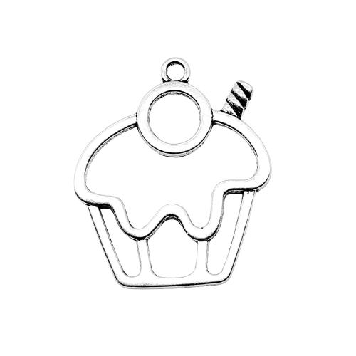 Zinc Alloy Pendants Cake antique silver color plated vintage & fashion jewelry & DIY & hollow Sold By PC