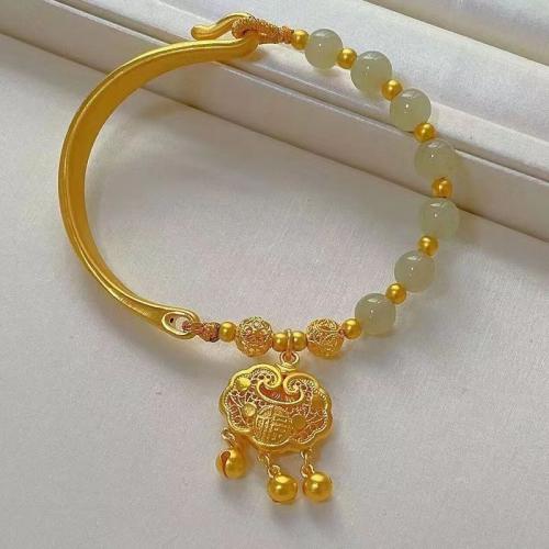 Zinc Alloy Bangle with Glass gold color plated & for woman Inner Approx 60mm Sold By PC