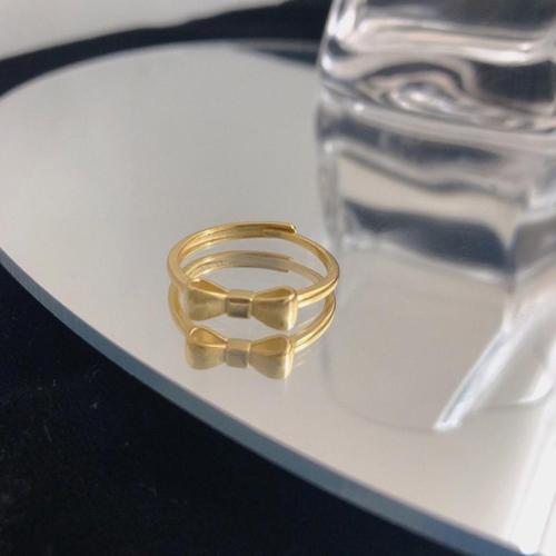 Brass prst prsten, Mosaz, Bowknot, módní šperky & pro ženy, Velikost:7, Prodáno By PC