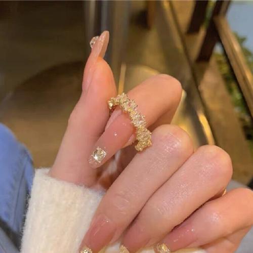 Köbös Circonia mikro egyengetni sárgaréz gyűrű, divat ékszerek & mikro egyengetni cirkónia & a nő, Méret:7, Által értékesített PC