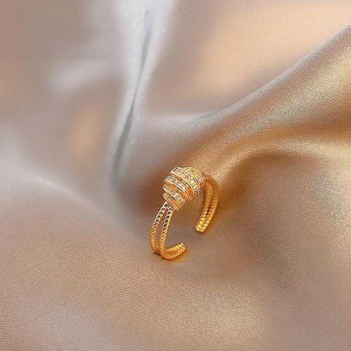Köbös Circonia mikro egyengetni sárgaréz gyűrű, divat ékszerek & mikro egyengetni cirkónia & a nő, Méret:7, Által értékesített PC