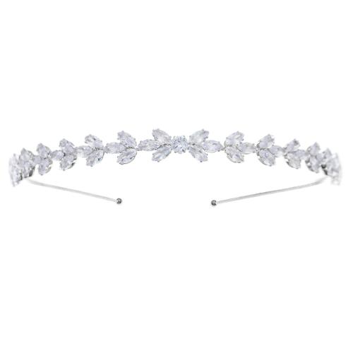 Hair Bands Zinc Alloy with Cubic Zirconia fashion jewelry & for woman silver color Sold By PC