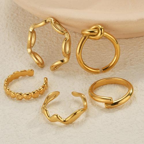 Prst prsten od inoxa, 304 nehrđajućeg čelika, pozlaćen, modni nakit & različitih dizajna za izbor, zlatan, Prodano By PC