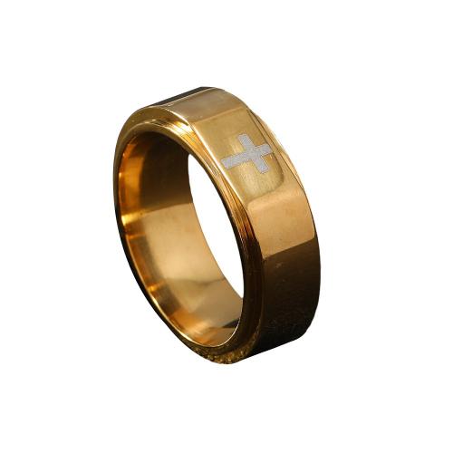 Prst prsten od inoxa, 304 nehrđajućeg čelika, pozlaćen, različite veličine za izbor & za žene, više boja za izbor, Veličina:9, Prodano By PC