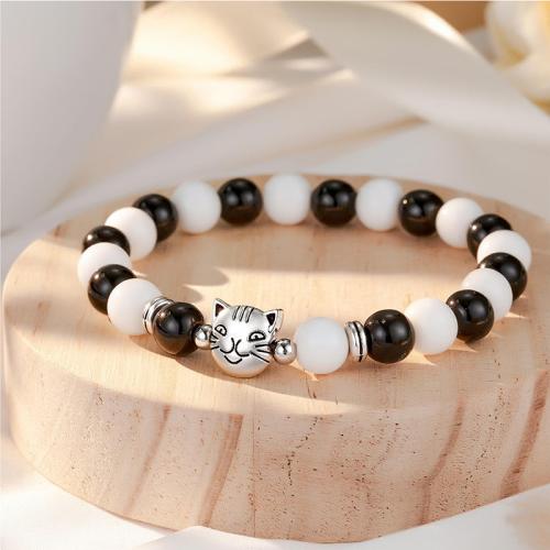 Stainless Steel Jewelry Bracelet 304 Stainless Steel with Natural Stone handmade & for woman Length 16 cm Sold By PC