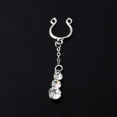 Fashion Personality Body Piercing Jewelry And Accessories Zinc Alloy Unisex & micro pave cubic zirconia white Sold By PC