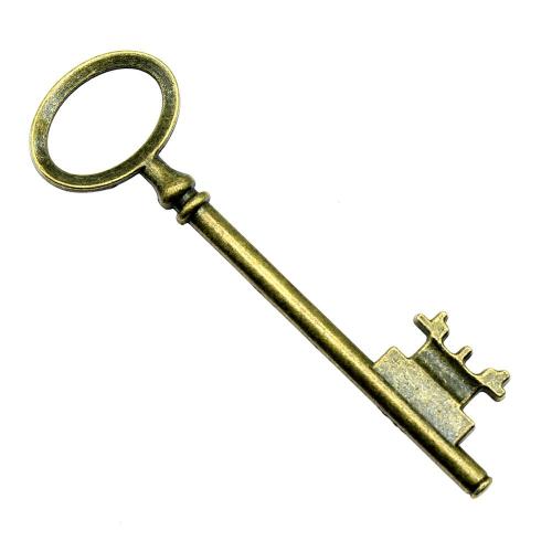 Zinc Alloy Key Pendants plated vintage & fashion jewelry & DIY 79mm Sold By PC