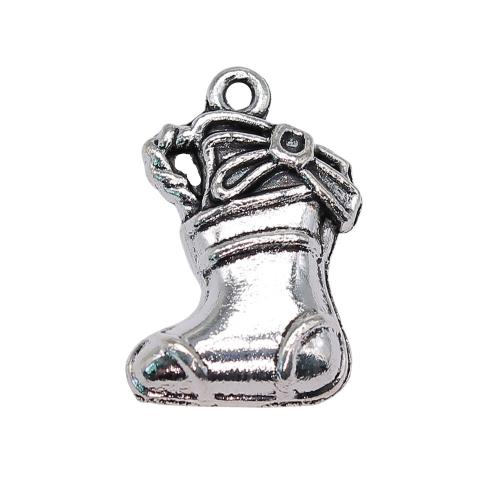 Zinc Alloy Christmas Pendants Christmas Sock antique silver color plated vintage & fashion jewelry & DIY Sold By PC