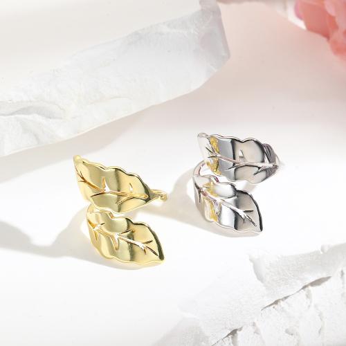 Brass Finger Ring Leaf plated Adjustable & for woman nickel lead & cadmium free Sold By PC