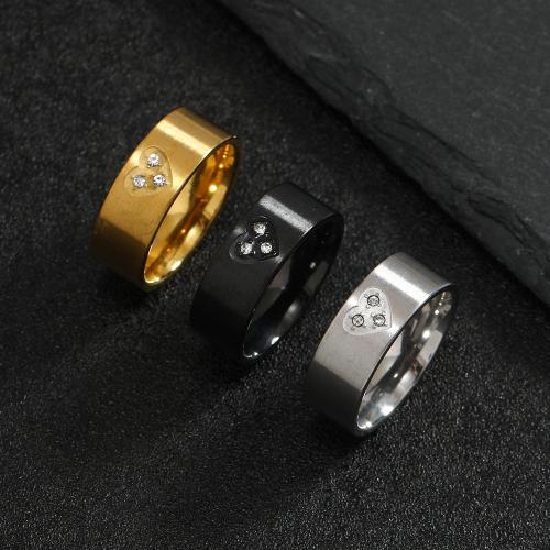 Cubic Zirconia nerezové prst prsten, 304 Stainless Steel, á, různé velikosti pro výběr & micro vydláždit kubické zirkony & pro ženy, více barev na výběr, Prodáno By PC