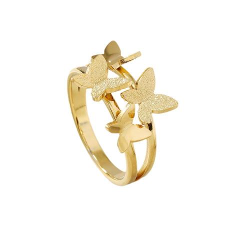 Stainless Steel Finger Ring 304 Stainless Steel Butterfly plated & for woman Sold By PC