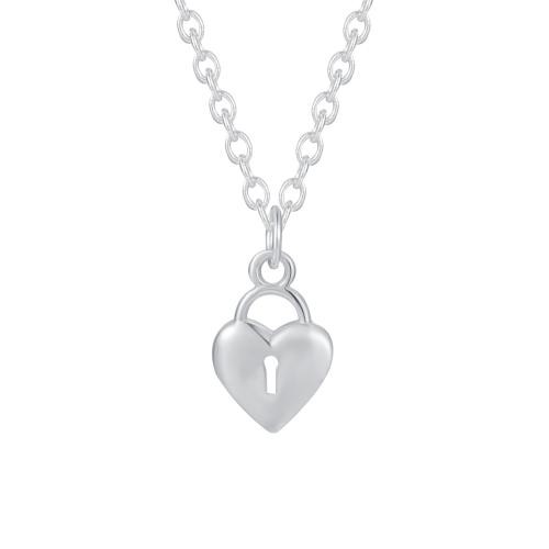 Sterling Silver Halsband, 925 Sterling Silver, Hjärta, för kvinna, silver, Säljs av PC