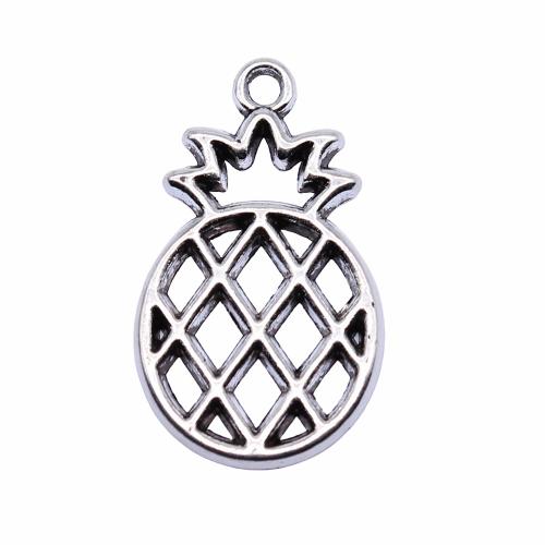 Zinc Alloy Fruit Shape Pendants Pineapple antique silver color plated vintage & fashion jewelry & DIY & hollow Sold By PC