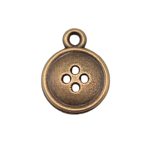 Zinc Alloy Pendants Button Shape plated vintage & fashion jewelry & DIY Sold By PC