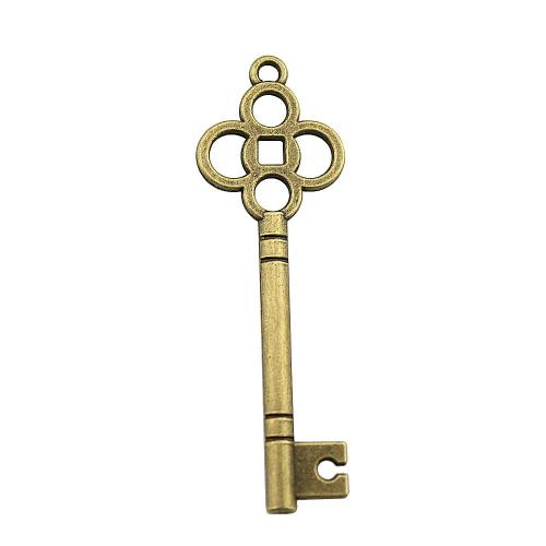 سبائك الزنك مفتاح المعلقات, مطلي, خمر & مجوهرات الموضة & ديي, المزيد من الألوان للاختيار, 46x15mm, تباع بواسطة PC
