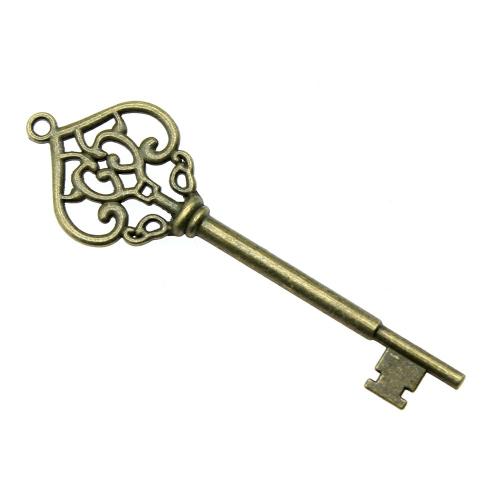 سبائك الزنك مفتاح المعلقات, مطلي, خمر & مجوهرات الموضة & ديي, المزيد من الألوان للاختيار, 69mm, تباع بواسطة PC