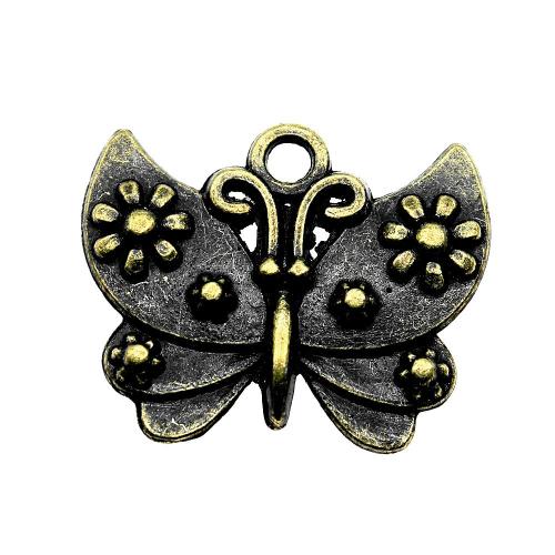 Zinc Alloy Animal Pendler, Butterfly, forgyldt, Vintage & mode smykker & du kan DIY, flere farver til valg, 26x21mm, Solgt af PC