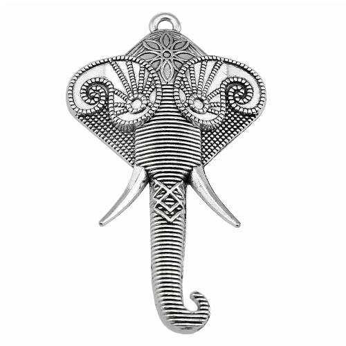 Zinc Alloy Animal Pendler, Elephant, forgyldt, Vintage & mode smykker & du kan DIY, flere farver til valg, 84x51mm, Solgt af PC