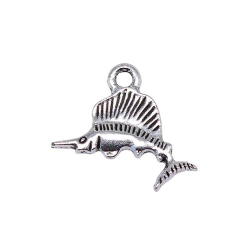 Zinc Alloy Animal Pendants Fish plated vintage & fashion jewelry & DIY Sold By PC