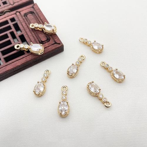Cubic Zirconia Micro Pave Brass Pendant plated DIY & micro pave cubic zirconia golden Sold By Lot