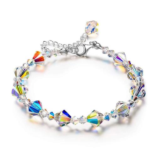 Stainless Steel smycken Armband, 304 rostfritt stål, med Kristall, handgjord, olika stilar för val & för kvinna, fler färger för val, Längd 16 cm, Säljs av PC