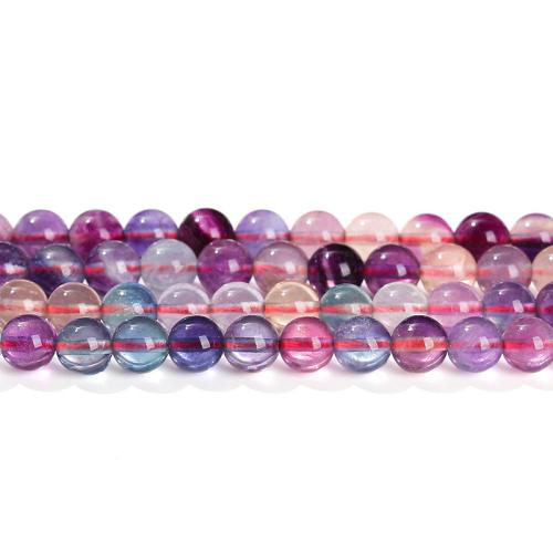 Fluorit Beads, Farverige Fluorite, Runde, poleret, du kan DIY & forskellig størrelse for valg, flere farver til valg, Solgt af Strand