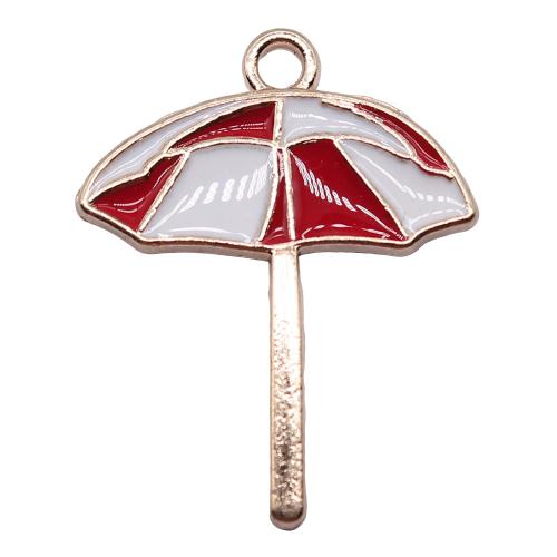 Tibetan Style Enamel Pendants, Umbrella, gold color plated, fashion jewelry & DIY, mixed colors, 28x22mm, Sold By PC