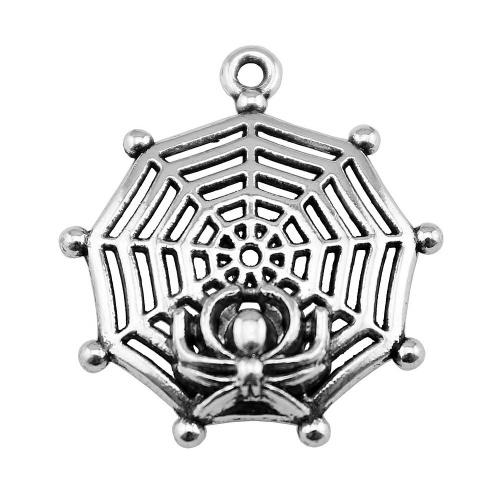 Zinc Alloy Pendants Spider Web antique silver color plated vintage & fashion jewelry & DIY Sold By PC