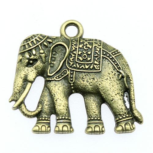 سبائك الزنك المعلقات الحيوان, فيل, مطلي, خمر & مجوهرات الموضة & ديي, المزيد من الألوان للاختيار, 37x34mm, تباع بواسطة PC