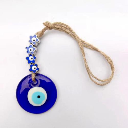 Hanging Ornaments Lampwork with Linen for home and office & evil eye pattern Sold By PC