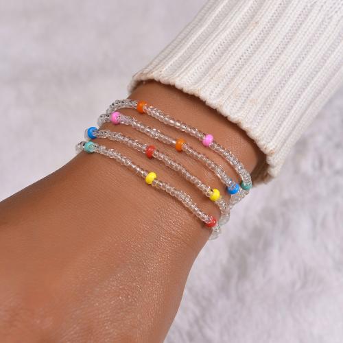Glass Beads Bracelet, Seedbead, fashion jewelry, mixed colors, 4PCs/Set, Sold By Set