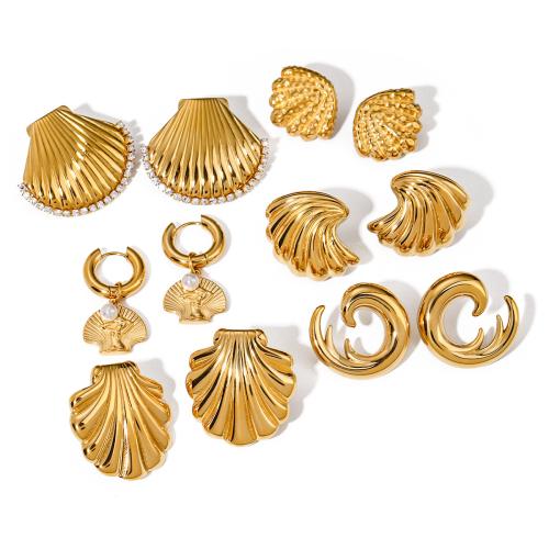 Ανοξείδωτο χάλυβα Σετ Κοσμημάτων, 304 από ανοξείδωτο χάλυβα, κοσμήματα μόδας & διαφορετικά στυλ για την επιλογή & για τη γυναίκα, χρυσός, Sold Με Ζεύγος