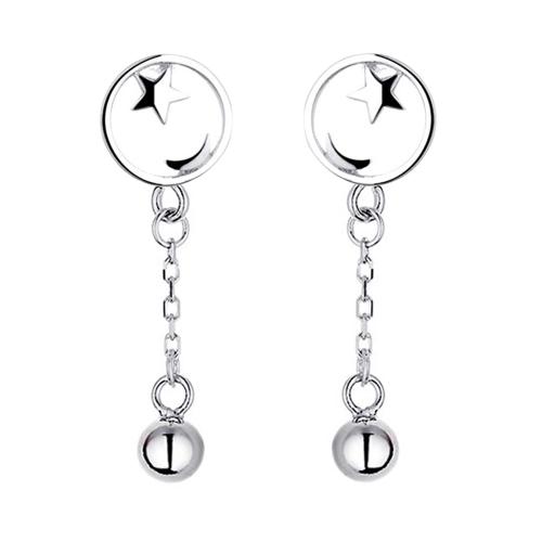 Brass Drop Earring plated for woman platinum color Sold By Pair