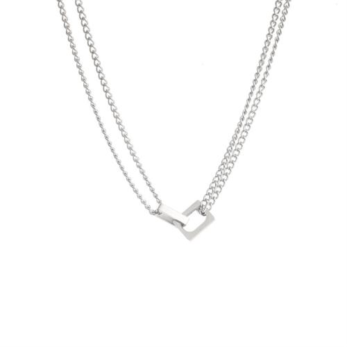 Titanová ocel náhrdelník, Titanium ocel, s 5cm extender řetězce, lesklý, pro muže, Původní barva, Délka 45 cm, Prodáno By PC