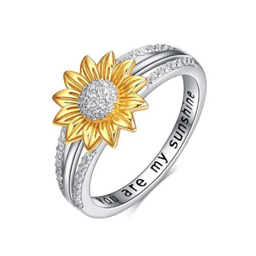Zinc Alloy prst prsten, Zinek, á, různé velikosti pro výběr & micro vydláždit kubické zirkony & pro ženy, stříbro, Prodáno By PC