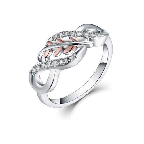 Zinklegering ringen, Zinc Alloy, plated, verschillende grootte voor keus & micro pave zirconia & voor vrouw, meer kleuren voor de keuze, Verkocht door PC
