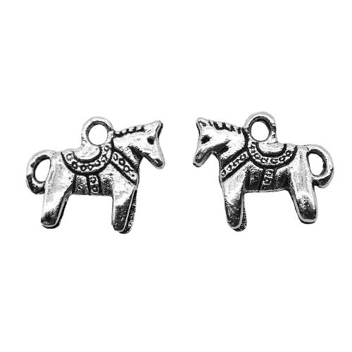 Cink Alloy životinja Privjesci, Konj, starinski srebrne boje pozlaćen, Berba & modni nakit & možete DIY, 12x14mm, Prodano By PC