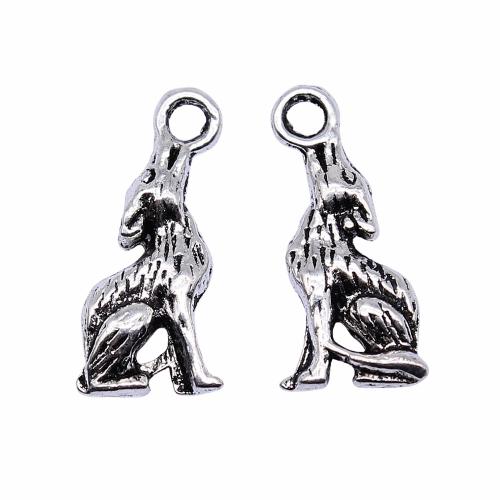 Zinc Alloy Animal Pendants Wolf antique silver color plated vintage & fashion jewelry & DIY Sold By PC