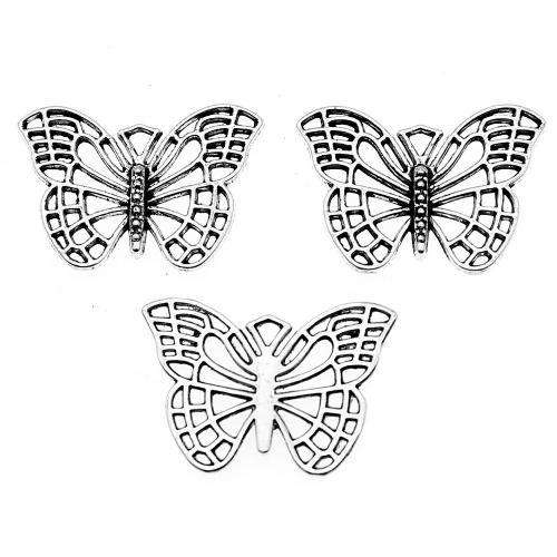 Zinc Alloy Animal Pendants Butterfly antique silver color plated vintage & fashion jewelry & DIY & hollow Sold By PC