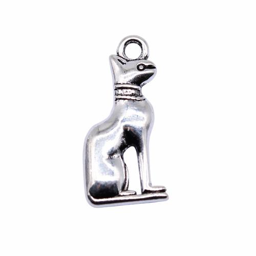 Zinc Alloy Animal Pendants Cat plated vintage & fashion jewelry & DIY Sold By PC