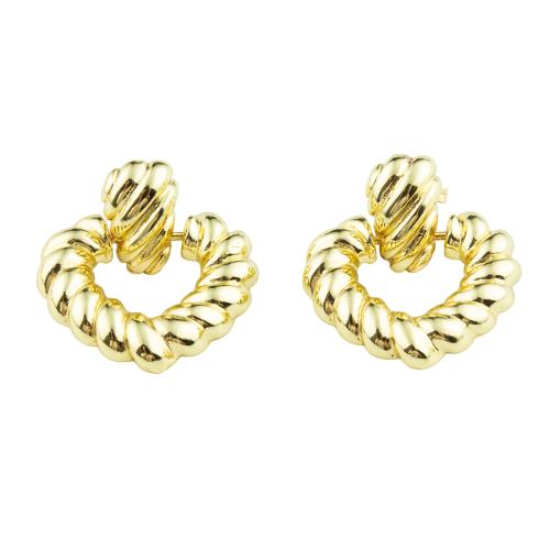 Brass Stud Earring Heart high quality plated fashion jewelry & for woman Sold By Pair