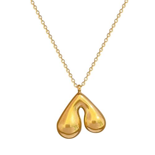 Nerezová ocel šperky náhrdelník, 304 Stainless Steel, s 5cm extender řetězce, módní šperky & pro ženy, zlatý, 19x20mm, Délka 40 cm, Prodáno By PC